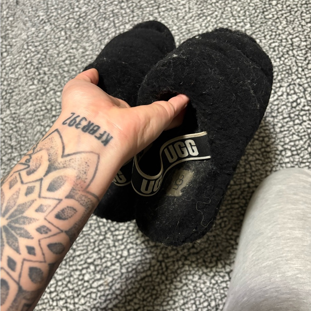 UGG Black Fleece Slippers